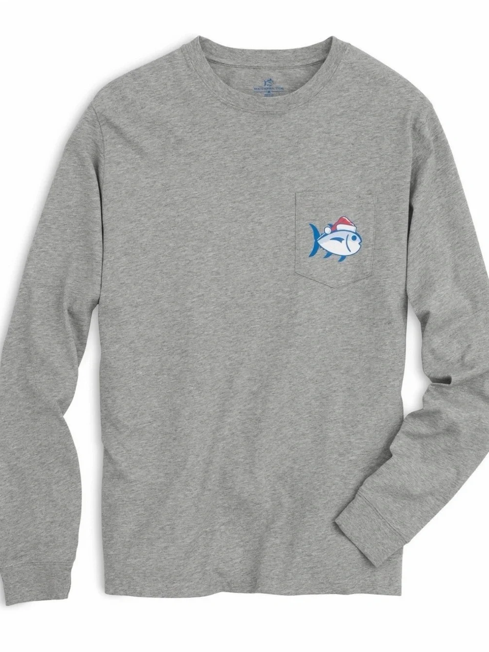Southern Tide Men’s Gray Heather Fair Isle Holiday Skipjack Pocket T-Shirt
